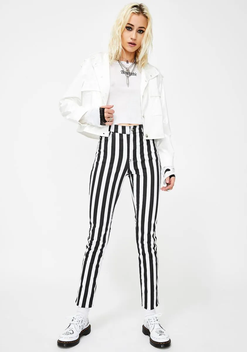 Wide Stripe T-Back Skinny Jeans sold by Dolls Kill product image thumbnail 3