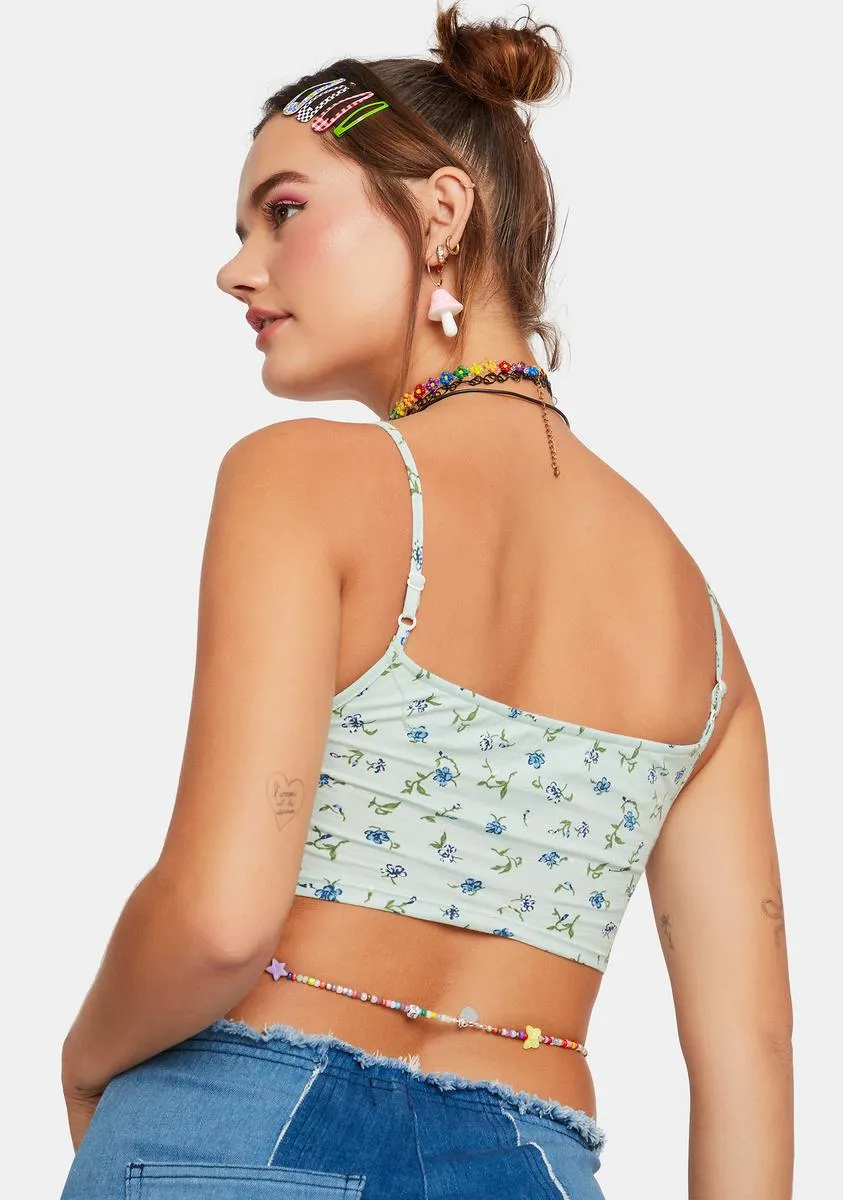 Pretty Petal Green Nef Crop Top sold by Dolls Kill product image thumbnail 4