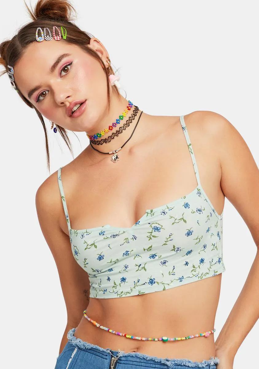 Pretty Petal Green Nef Crop Top sold by Dolls Kill