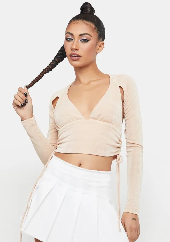 Beige Maybe It's Fate Cutout Top sold by Dolls Kill