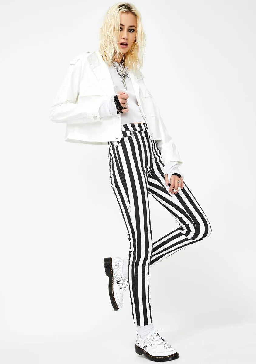 Wide Stripe T-Back Skinny Jeans sold by Dolls Kill product image thumbnail 2
