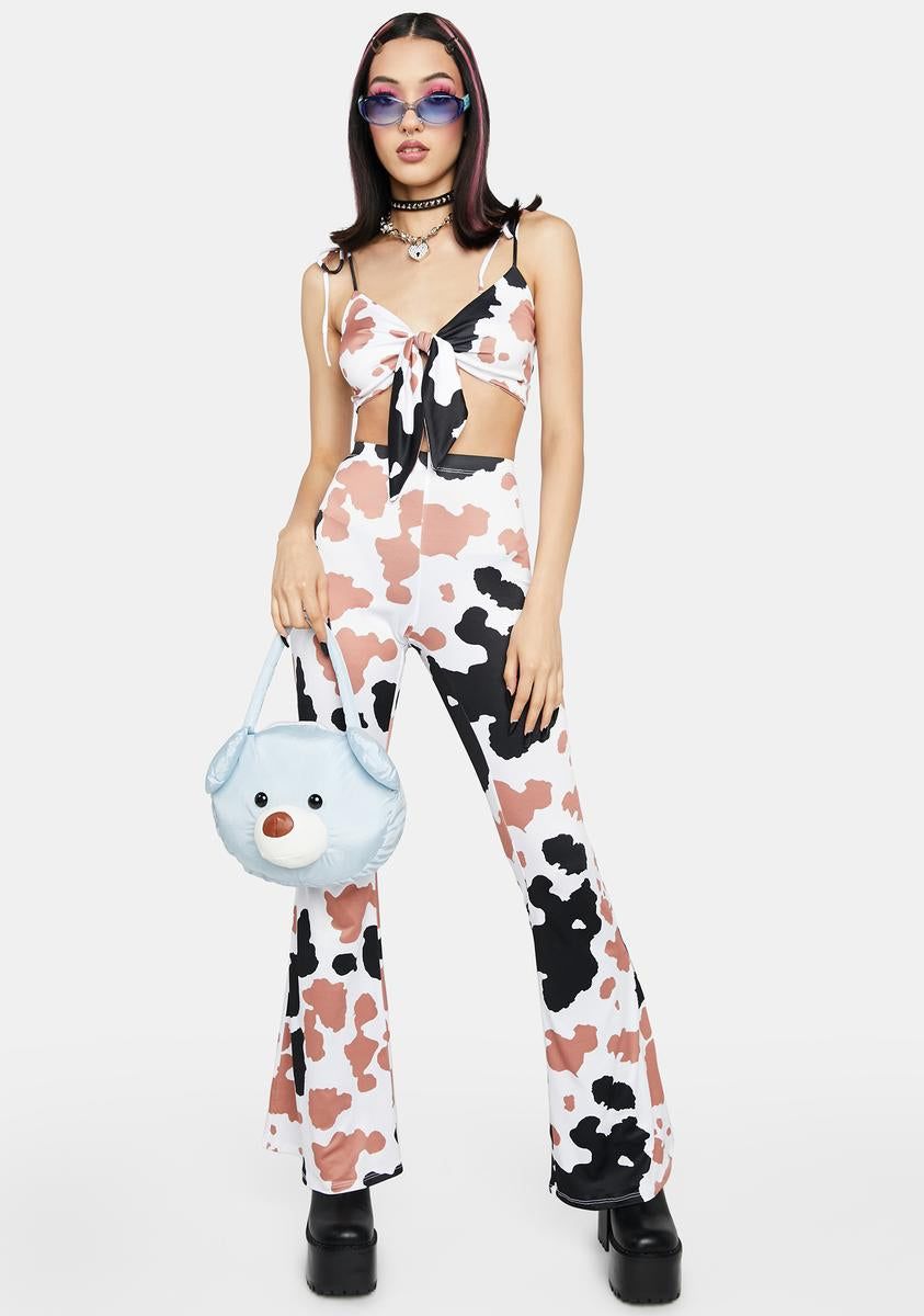 Mocha Have Your Mooment Flare Pants sold by Dolls Kill product image thumbnail 3