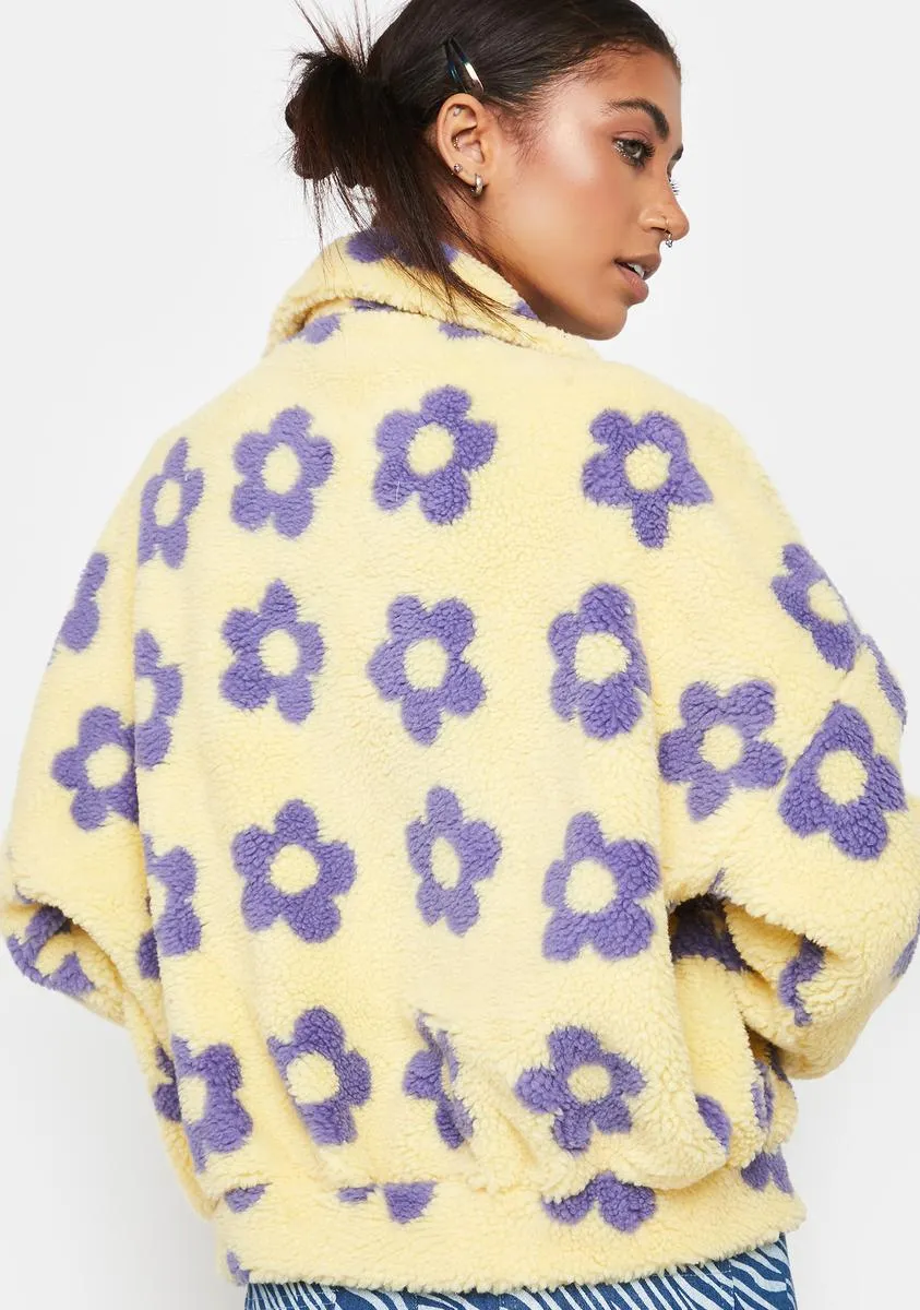 Floral Print Faux Shearling Jacket sold by Dolls Kill product image thumbnail 4