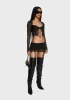 Tie Front Cupped Mesh Top sold by Dolls Kill