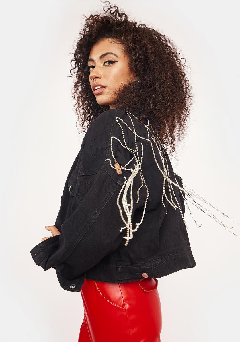 The Cat's Meow Denim Jacket sold by Dolls Kill product image thumbnail 4