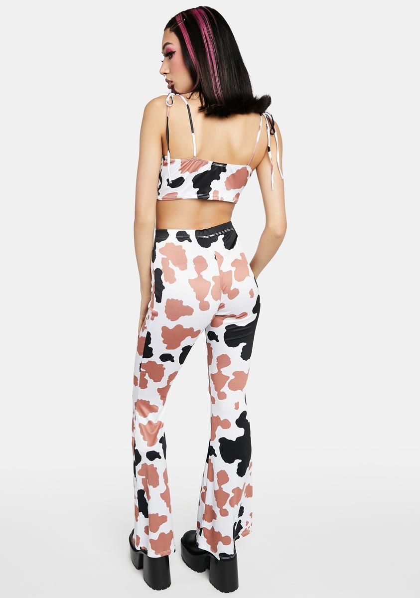 Mocha Have Your Mooment Flare Pants sold by Dolls Kill product image thumbnail 4