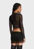 Tie Front Cupped Mesh Top sold by Dolls Kill