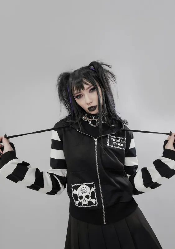 Anger Mismanagement Striped Hoodie sold by Dolls Kill