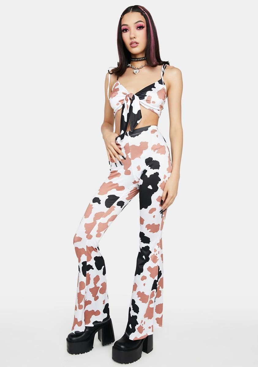 Mocha Have Your Mooment Flare Pants sold by Dolls Kill product image thumbnail 2