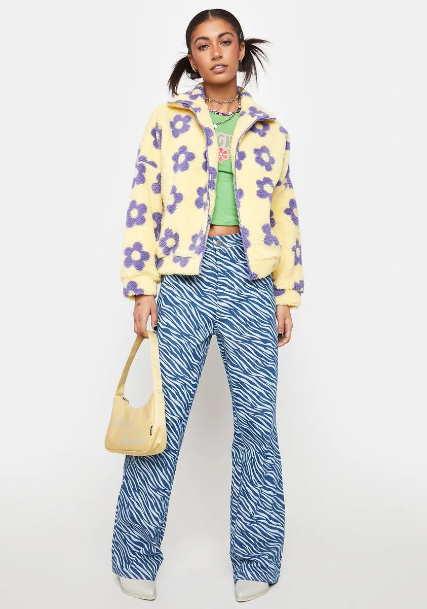 Floral Print Faux Shearling Jacket sold by Dolls Kill product image thumbnail 3