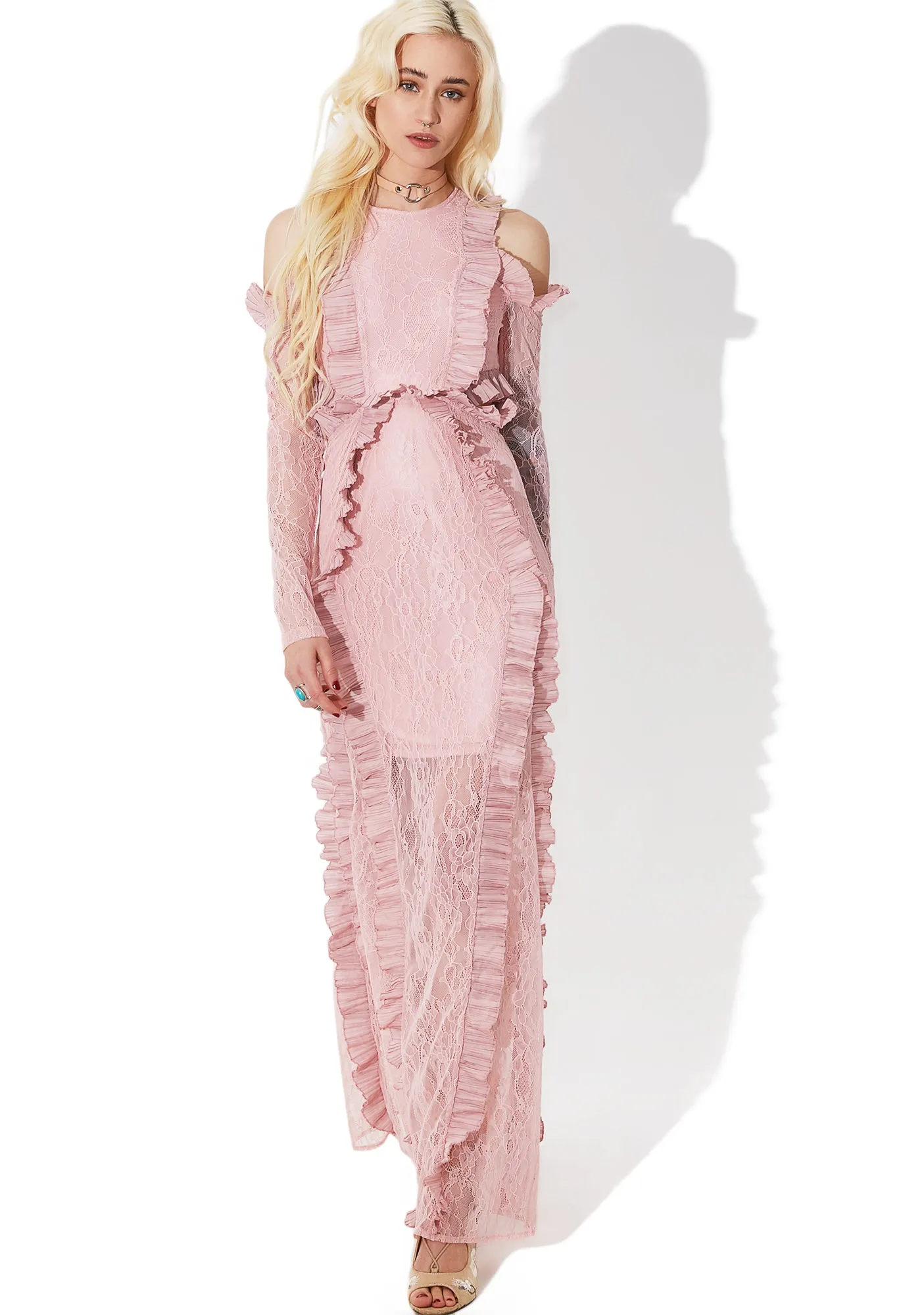 Tribute Ruffled Maxi Dress sold by Dolls Kill product image thumbnail 3