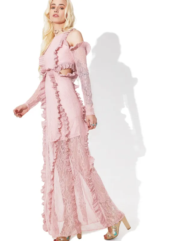Tribute Ruffled Maxi Dress sold by Dolls Kill