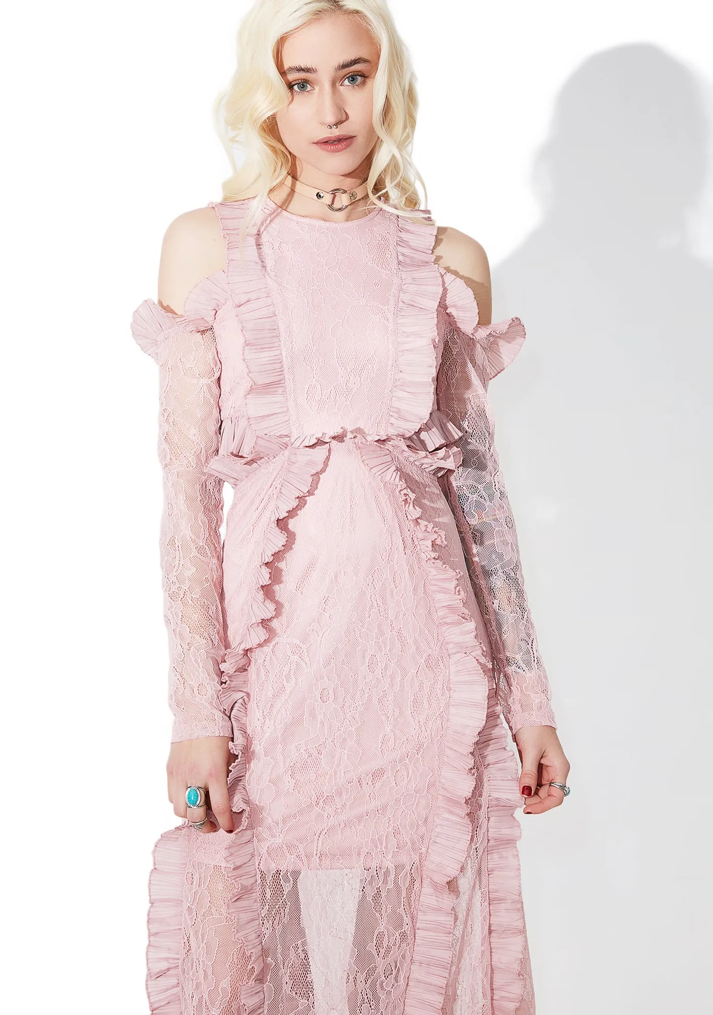 Tribute Ruffled Maxi Dress sold by Dolls Kill product image thumbnail 2