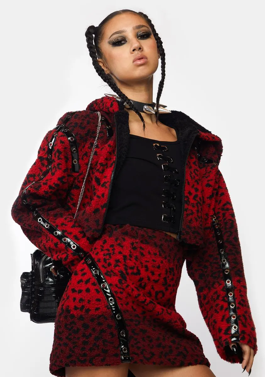 Punk Leopard Print Cropped Coat sold by Dolls Kill product image thumbnail 2