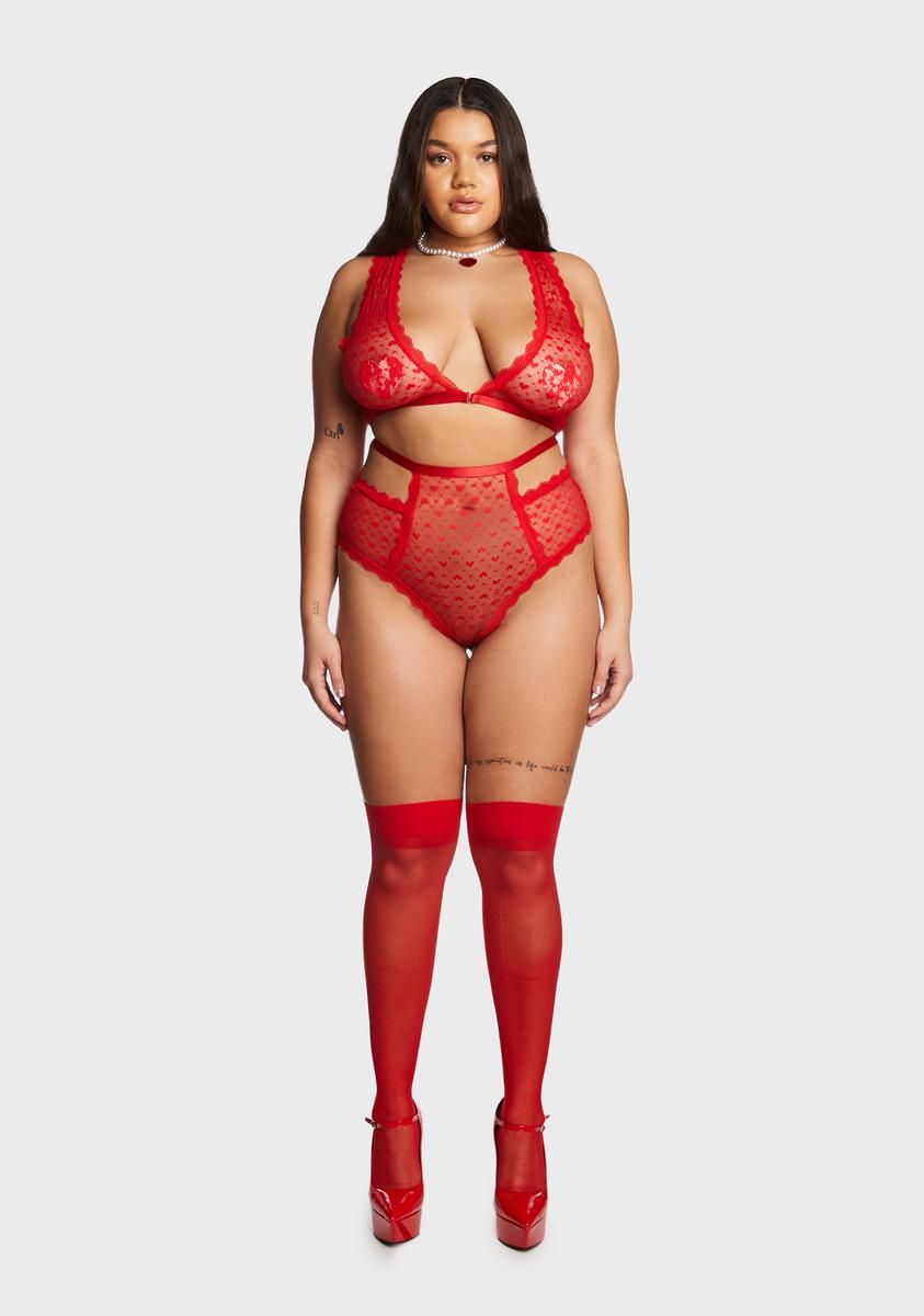 Plus After Your Heart Lingerie Set sold by Dolls Kill