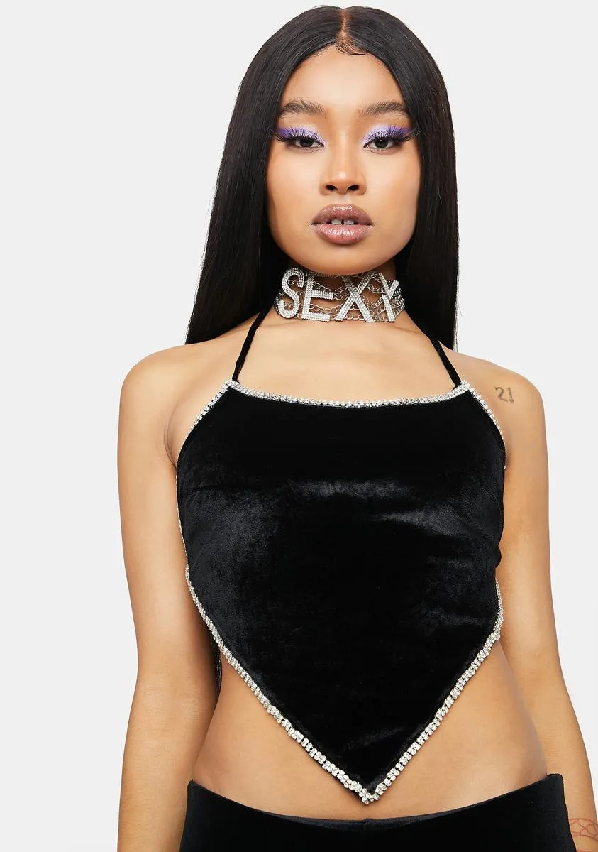 Stay Awhile Velvet Scarf Top sold by Dolls Kill