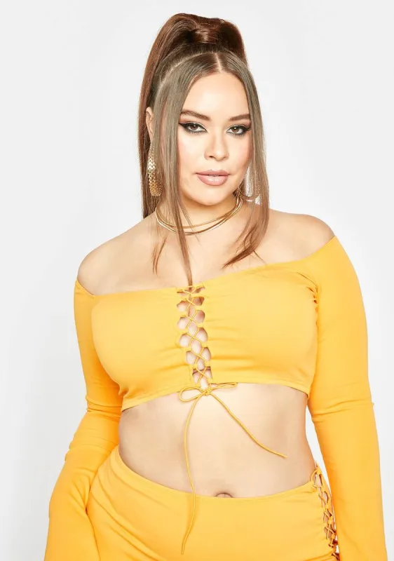 Plus Burst Of Fun Lace-Up Top sold by Dolls Kill