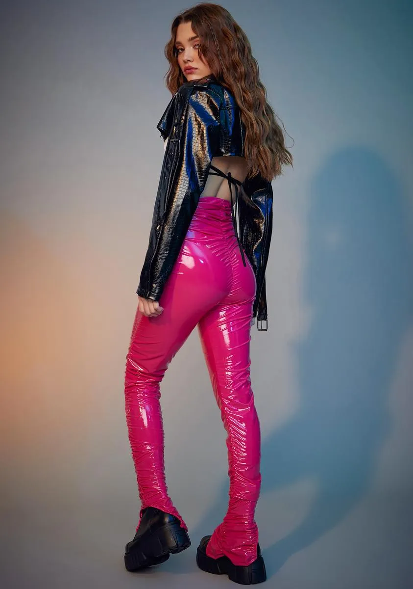 When I Grow Up Vinyl Ruched Pants sold by Dolls Kill product image thumbnail 4