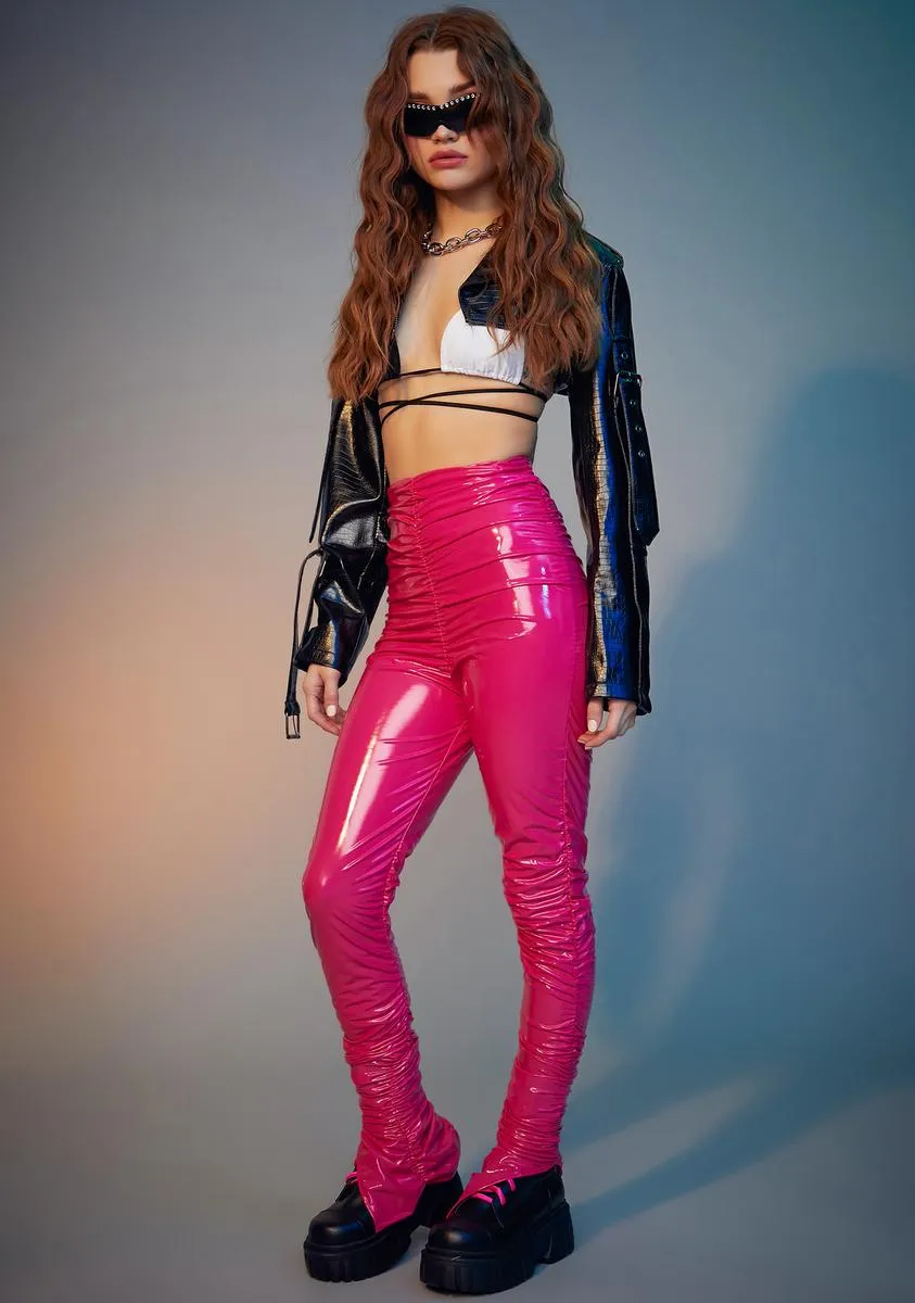 When I Grow Up Vinyl Ruched Pants sold by Dolls Kill product image thumbnail 2