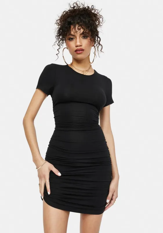 Ink Devoted To You Ruched Mini Dress sold by Dolls Kill