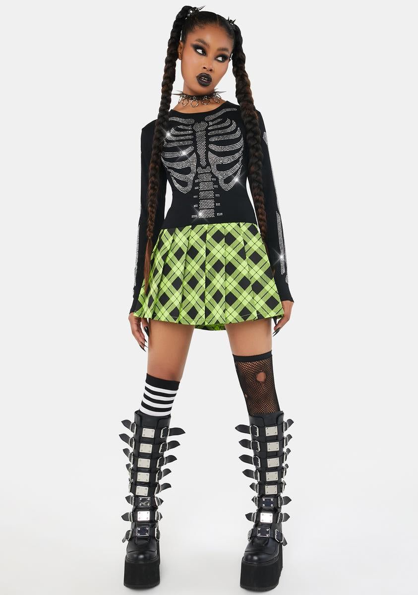 Goin' Tibia Okay Skeleton Long Sleeve Top sold by Dolls Kill product image thumbnail 3