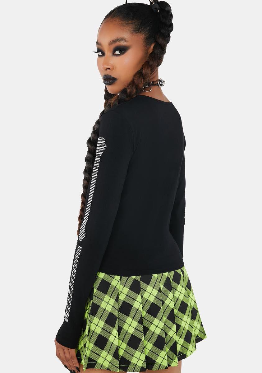 Goin' Tibia Okay Skeleton Long Sleeve Top sold by Dolls Kill product image thumbnail 4