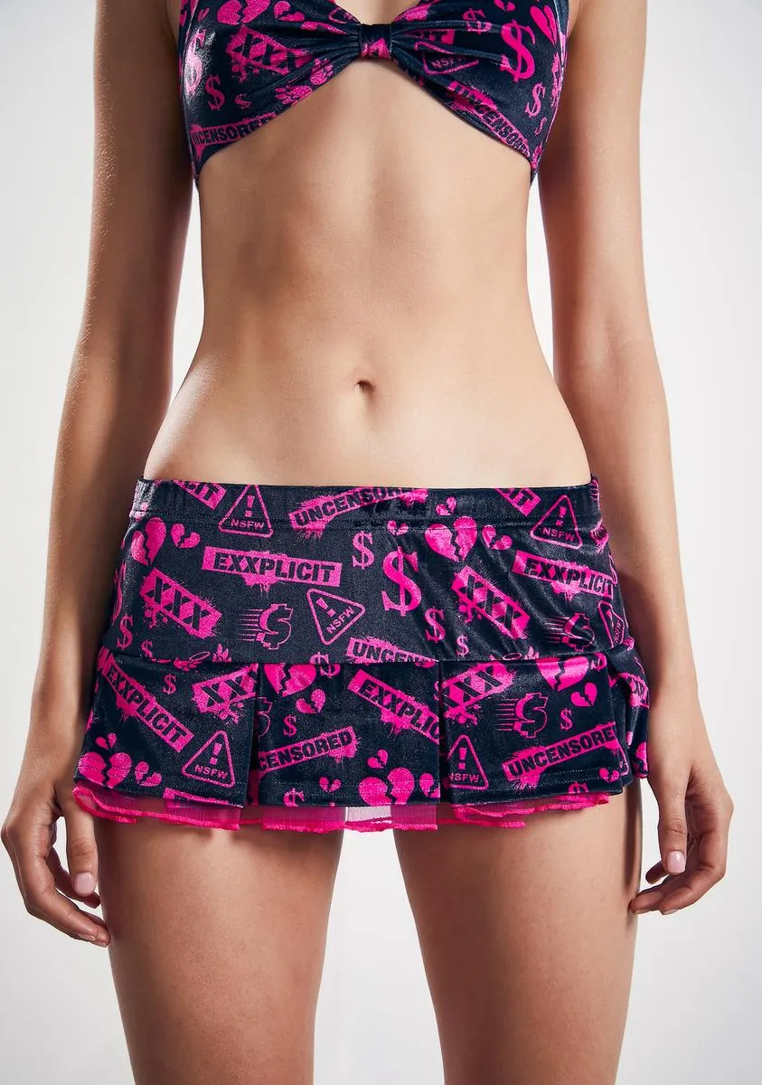 Certified Freak Velour Mini Skirt sold by Dolls Kill