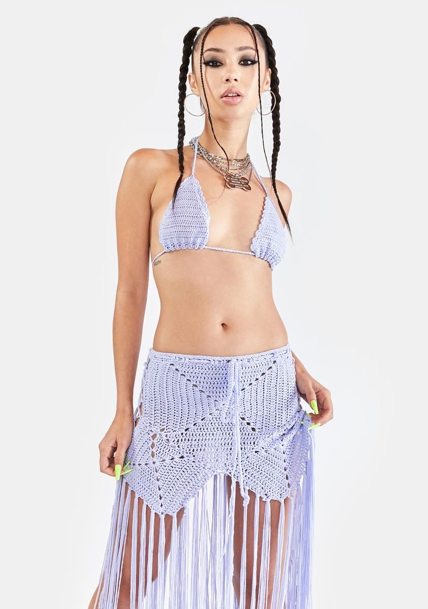 Lavender Heartbreak Summer Crochet Set sold by Dolls Kill