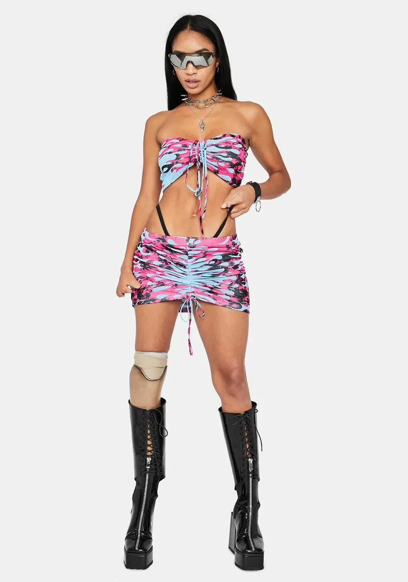 Hottie in Flames Skirt Set sold by Dolls Kill product image thumbnail 3