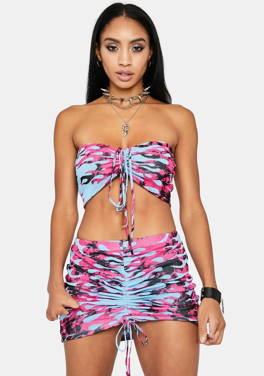 Hottie in Flames Skirt Set sold by Dolls Kill product image thumbnail 2