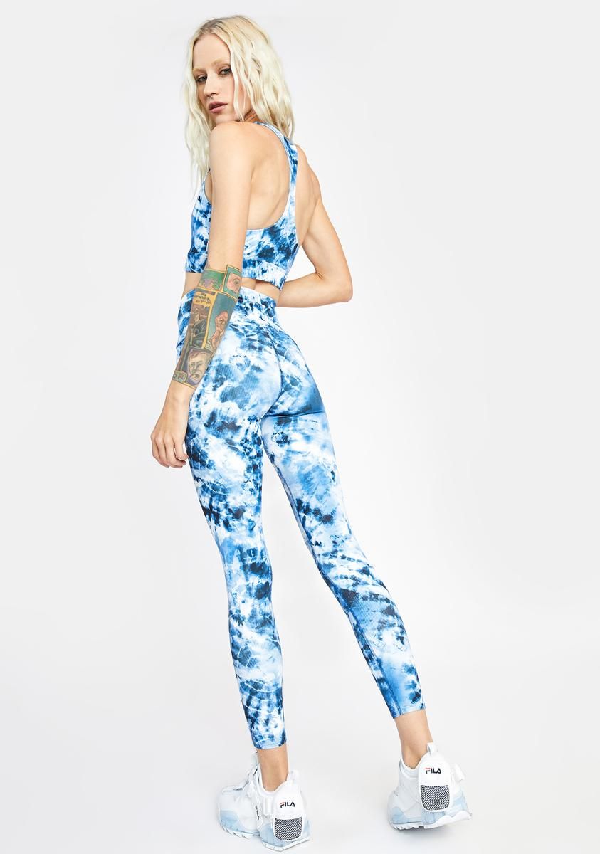 Indigo Tie Dye Cara Printed Leggings sold by Dolls Kill product image thumbnail 4