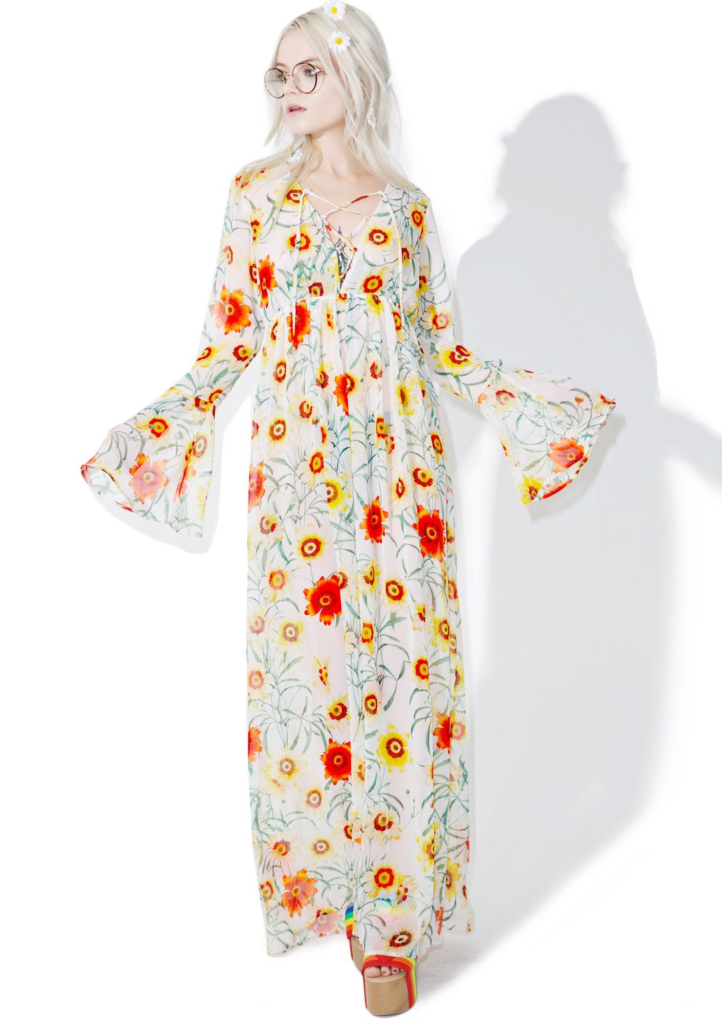 Wild Daisy Lace Up Dress sold by Dolls Kill product image thumbnail 4