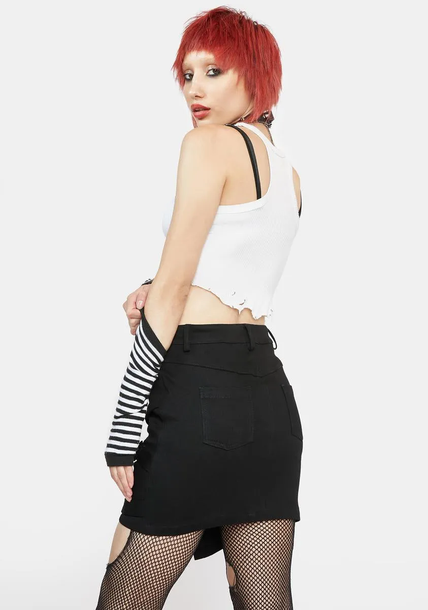 Asymmetric Denim Mini Skirt sold by Dolls Kill product image thumbnail 4