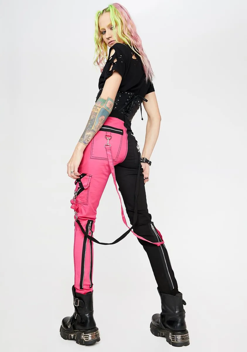 Pink Split Leg Rage Pants sold by Dolls Kill product image thumbnail 4