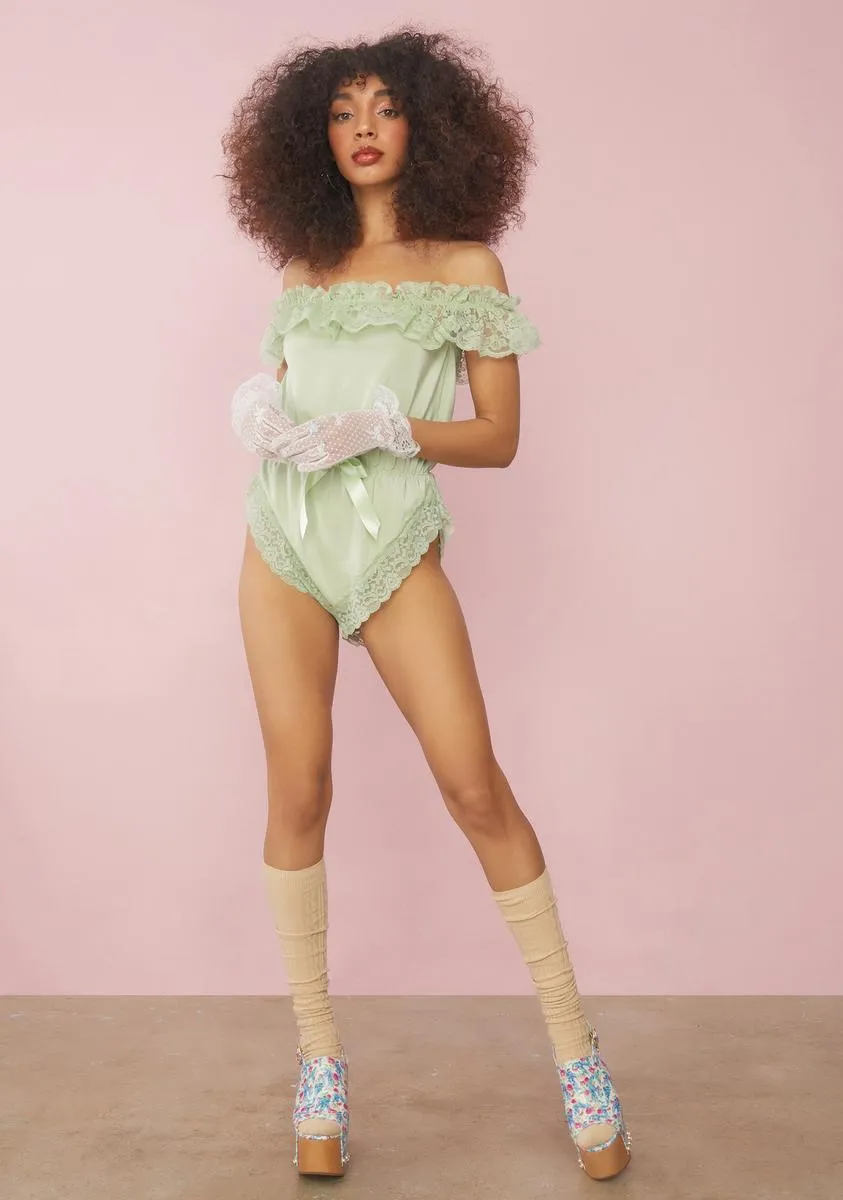 Sage Into You Lace Romper sold by Dolls Kill product image thumbnail 3