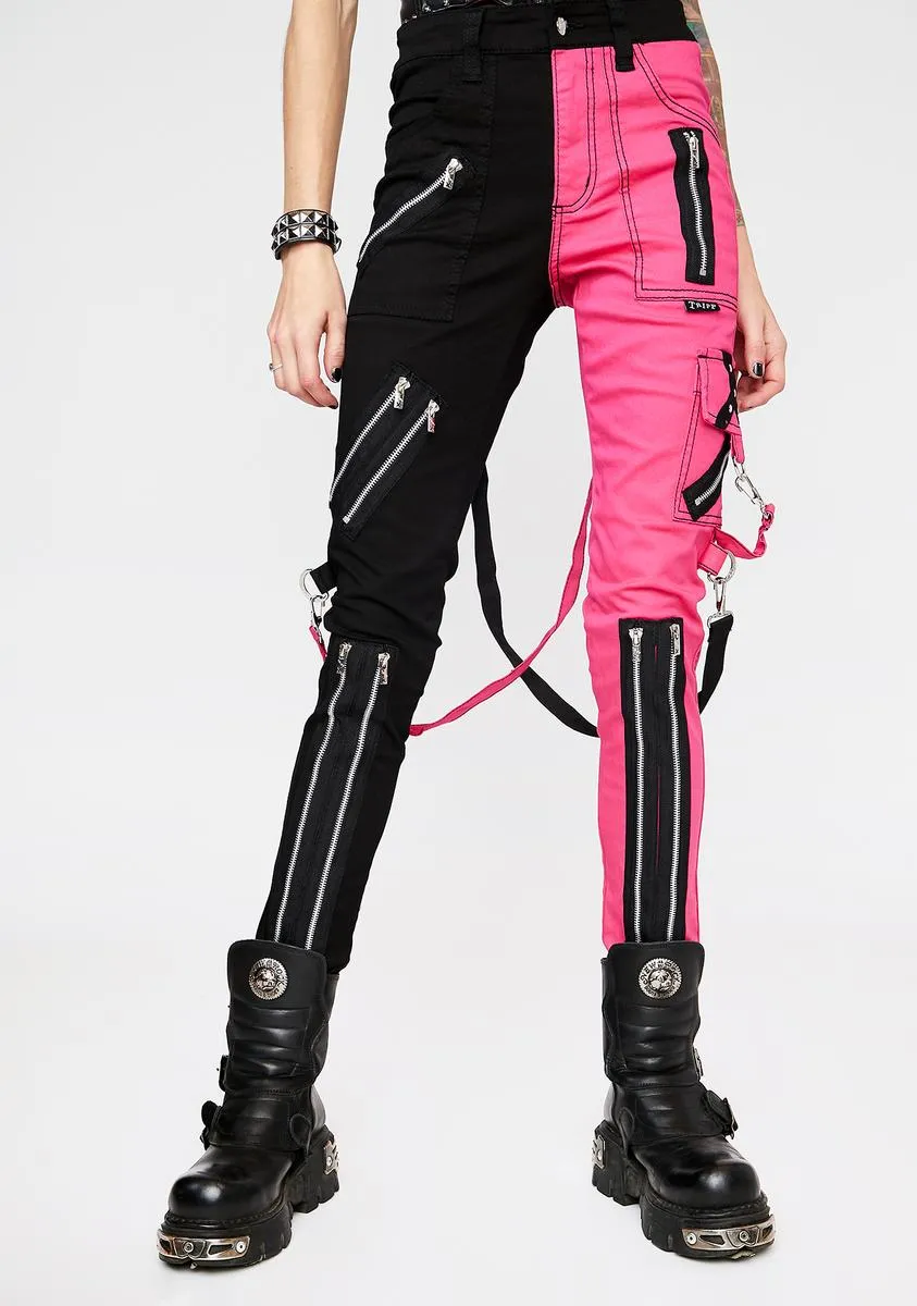 Pink Split Leg Rage Pants sold by Dolls Kill
