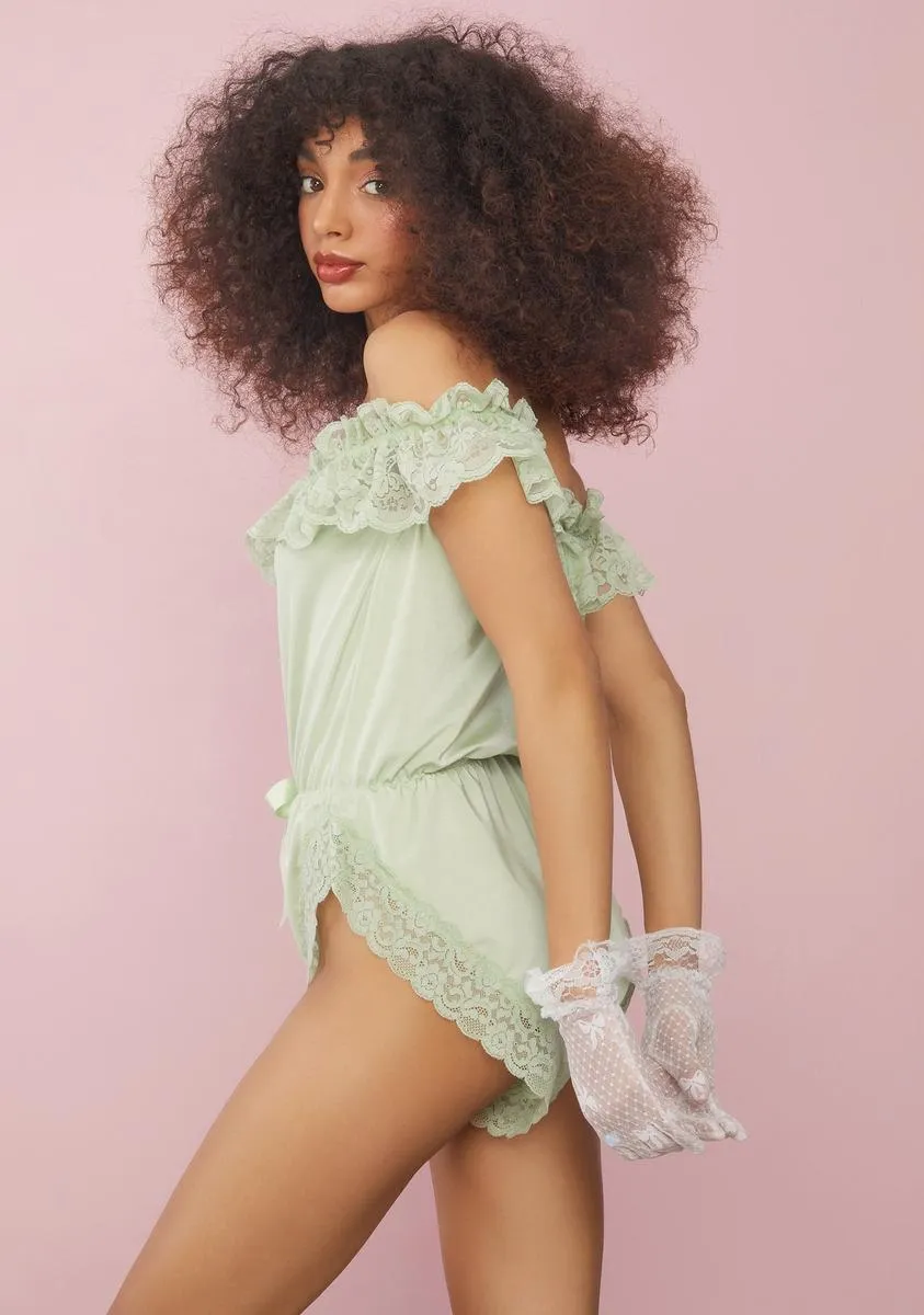 Sage Into You Lace Romper sold by Dolls Kill product image thumbnail 4