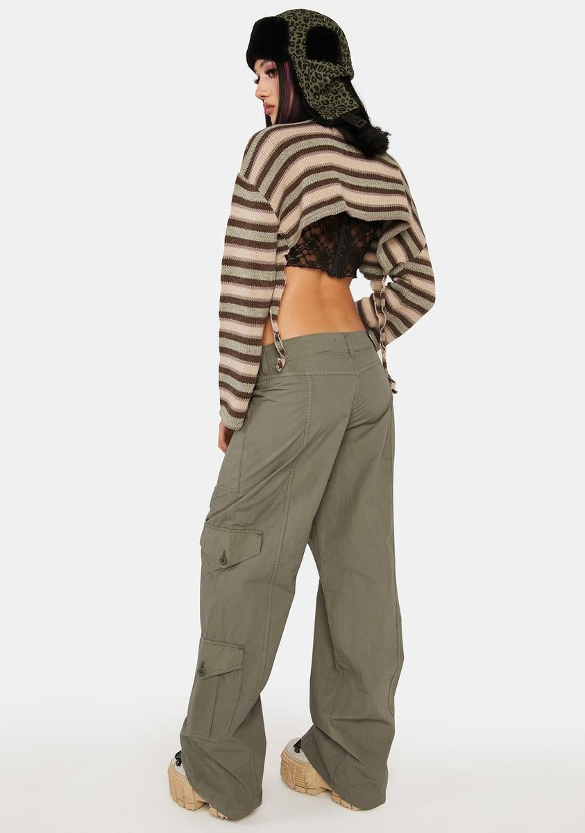 Eve Olive Y2K Cargo Pants sold by Dolls Kill product image thumbnail 4