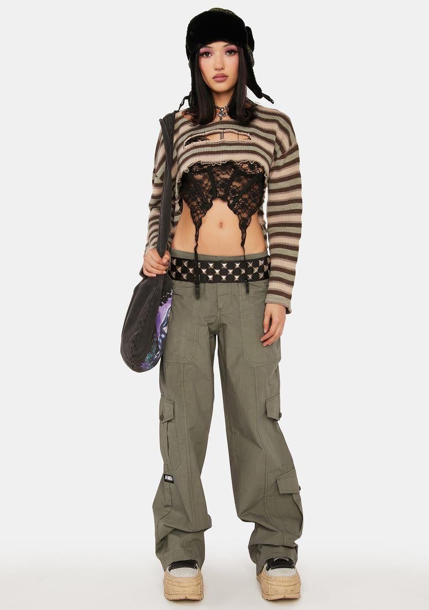 Eve Olive Y2K Cargo Pants sold by Dolls Kill product image thumbnail 3