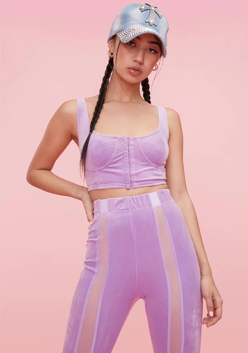 Take My Picture Velour Pants Set sold by Dolls Kill