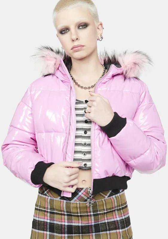 Can't Make It Easy Puffer Jacket sold by Dolls Kill