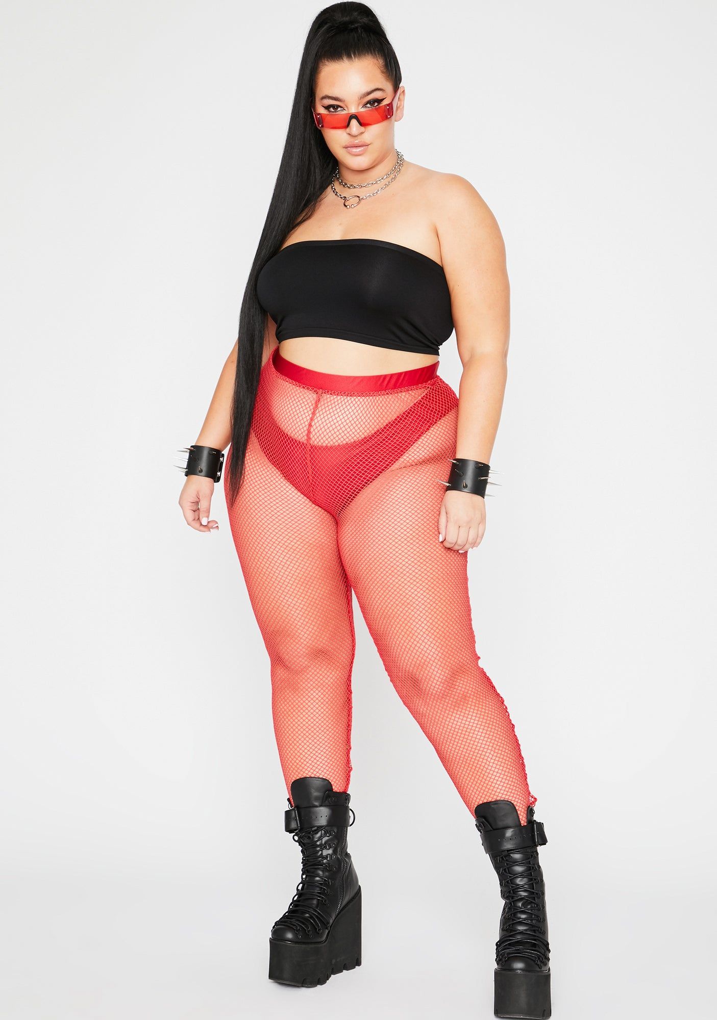 Fire Mz Play Or Slay Fishnet Leggings sold by Dolls Kill product image thumbnail 3