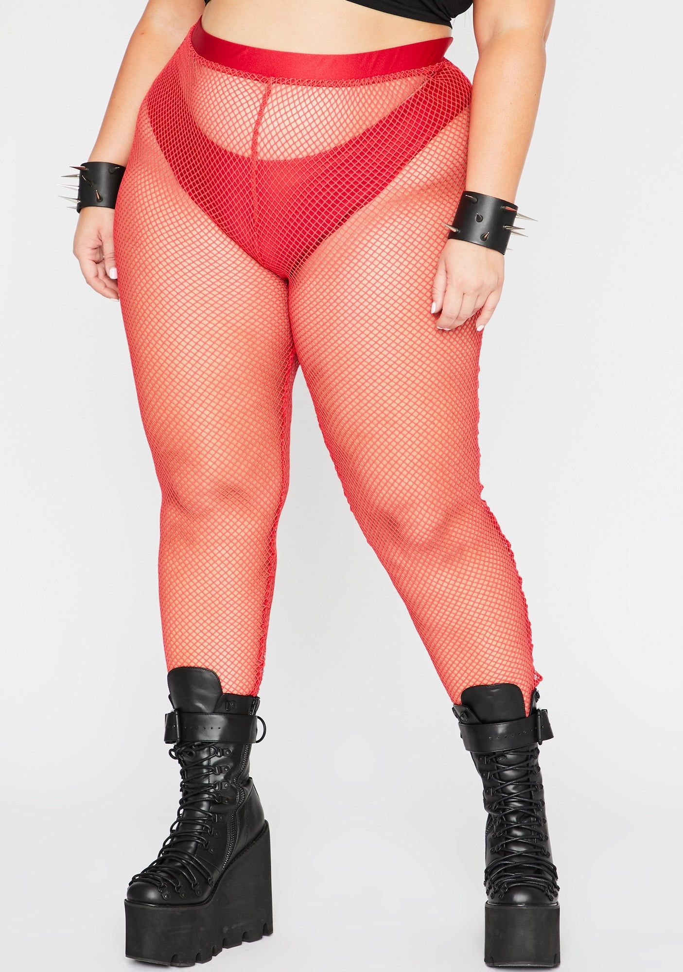 Fire Mz Play Or Slay Fishnet Leggings sold by Dolls Kill