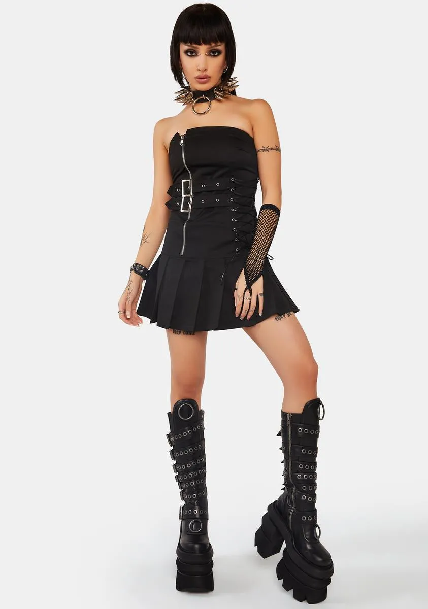Punk Locomotive Pleated Mini Dress sold by Dolls Kill product image thumbnail 3
