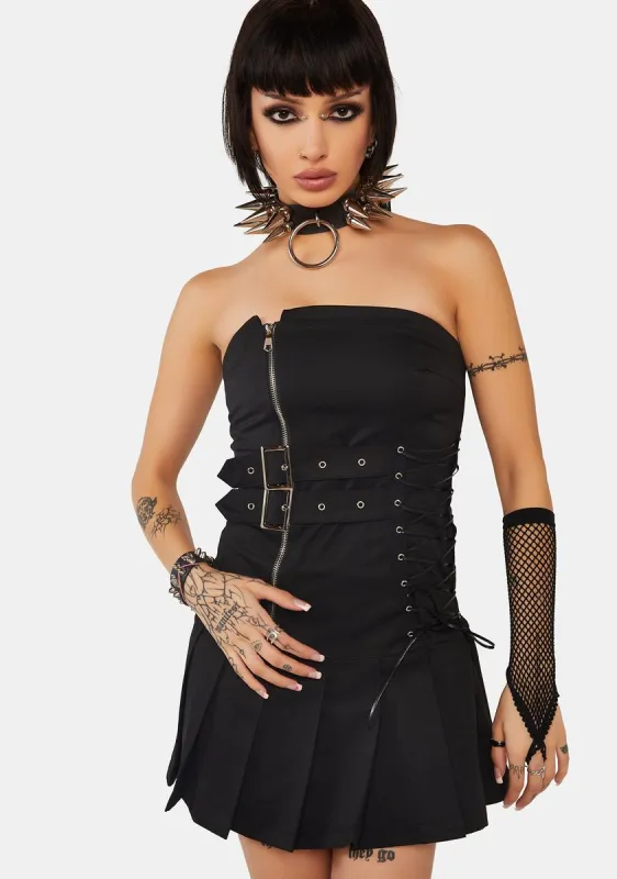 Punk Locomotive Pleated Mini Dress sold by Dolls Kill