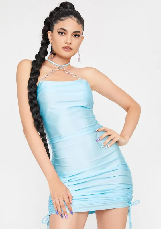Berry Void Filled Chain Halter Mini Dress sold by Dolls Kill