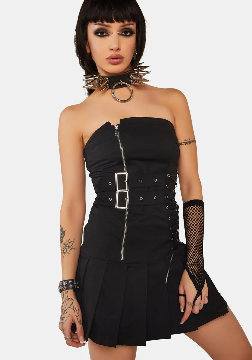 Punk Locomotive Pleated Mini Dress sold by Dolls Kill product image thumbnail 2