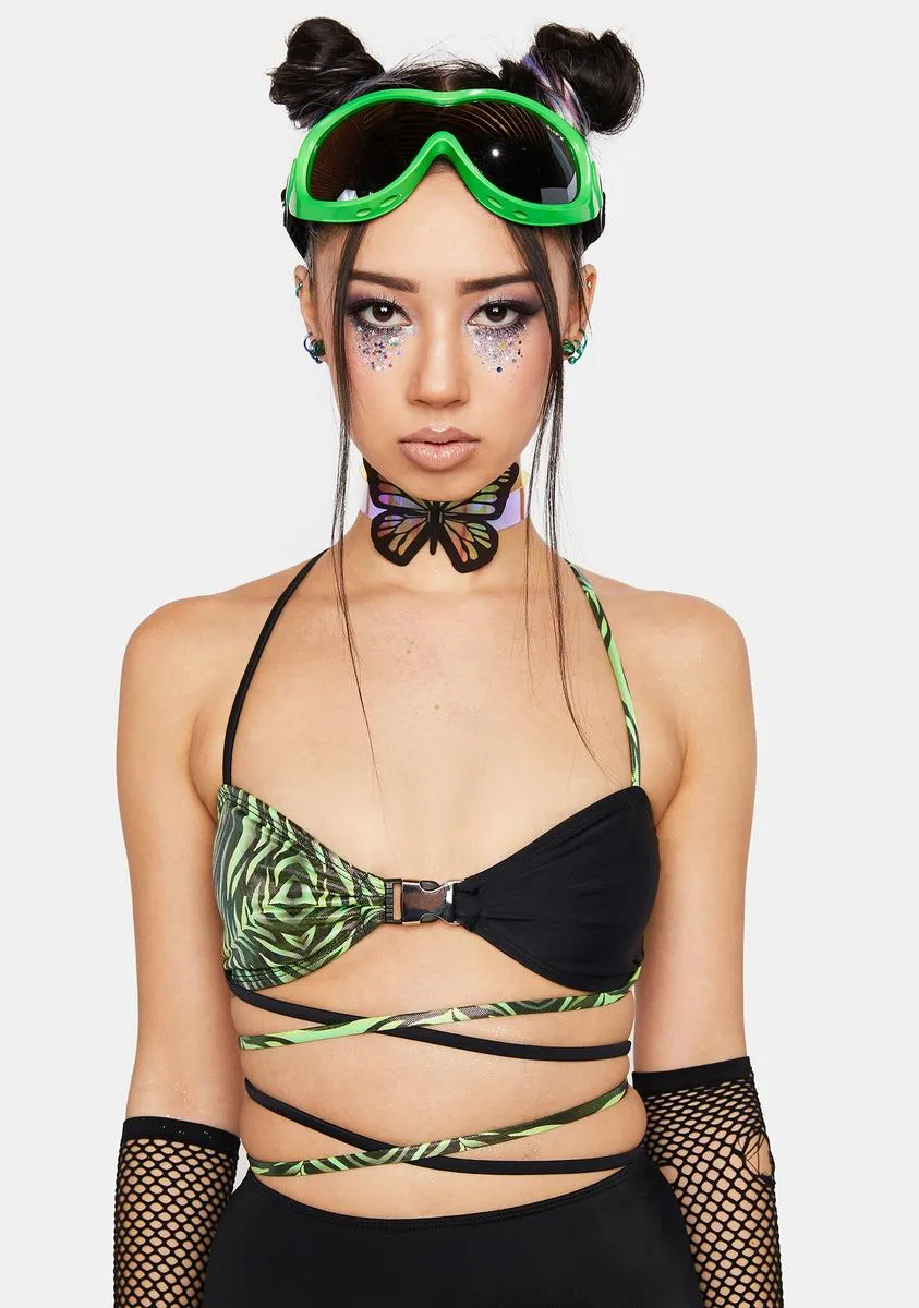 Safari Slime Buckle Bra Top sold by Dolls Kill