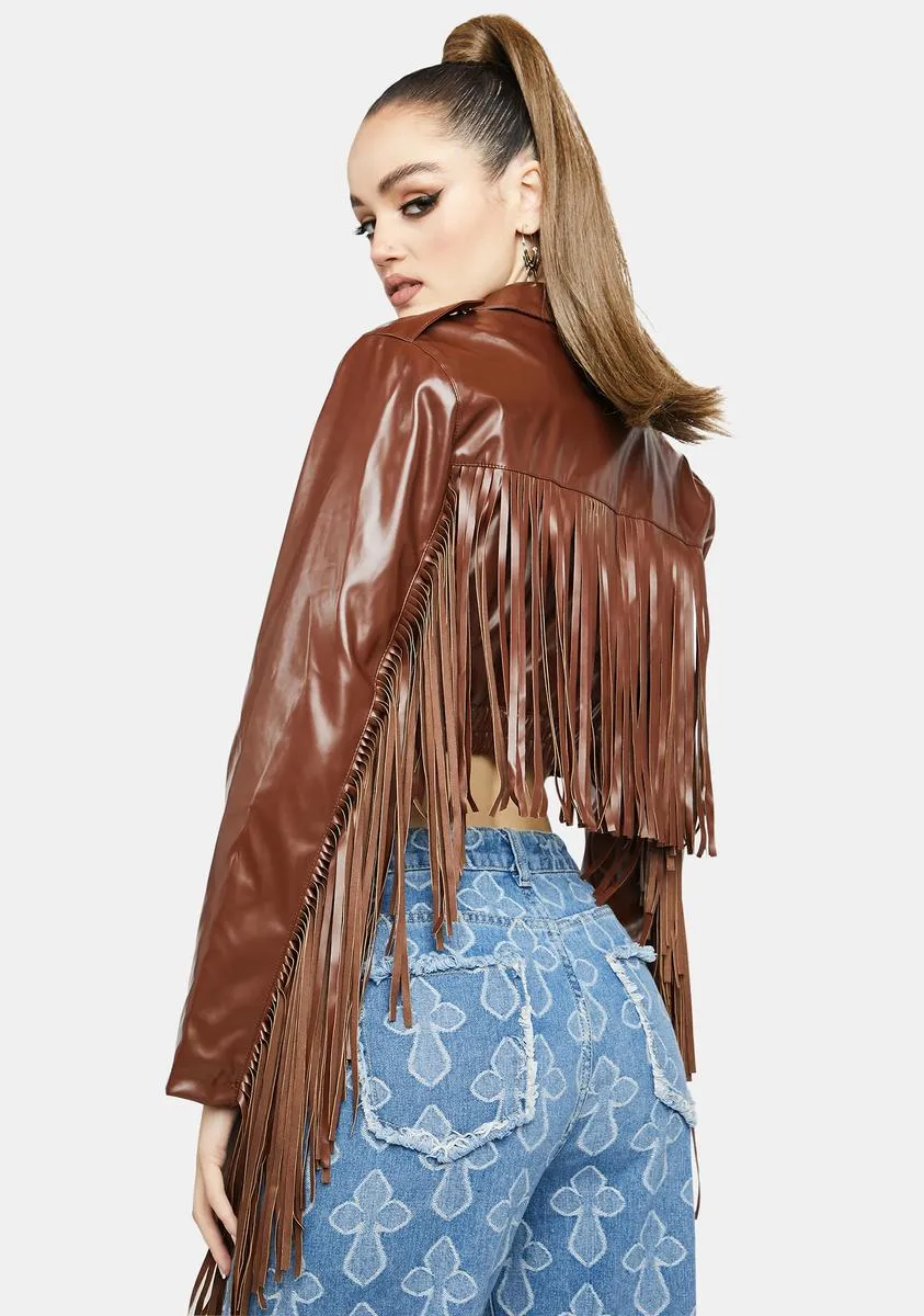 Sienna Victim Of Cool Fringe Moto Jacket sold by Dolls Kill product image thumbnail 4