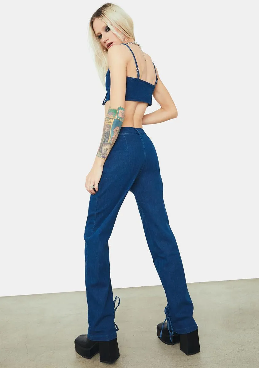 Makes A Difference Denim Pants Set sold by Dolls Kill product image thumbnail 4